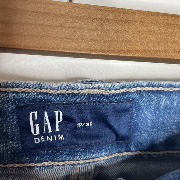 Gap Midi Jean Skirt Womens 10 Denim Medium Wash Slit Boho Festival Western - Picture 3 of 6